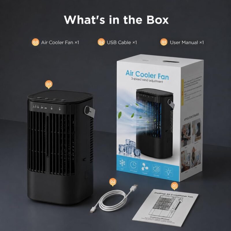 Portable Air Conditioners, 4-in-1 Mini Air Conditioner Evaporative Air Cooler, Portable AC... product image 2