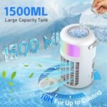 Portable Air Conditioner, 2026 Upgraded 4-IN-1 Portable Ice Fan with 3 Cooling Speeds & 1500ml Water Tank, 2 Cool Mist Ultra-Quiet Desktop AC Fan with Remote & 2-8H Timer for Bedroom, Office, Home - Image 5